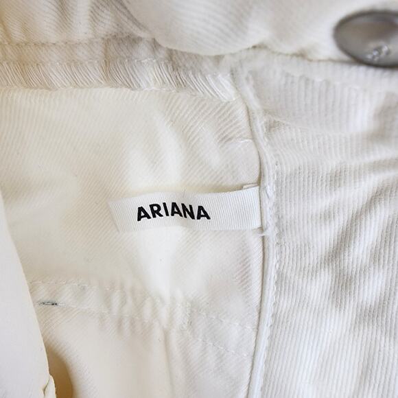 GRLFRND Denim Belted Ariana Zipper Pockets Mini Skirt In Bond Off White Size 26 - Picture 3 of 6